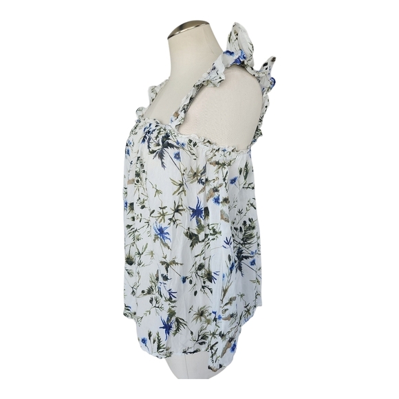 Primark White Floral Ruffle Strap Blouse – Women’s Size 4 (Small) Summer Top - Picture 4 of 13